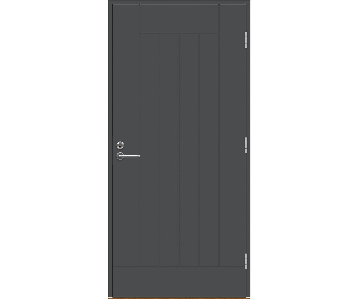 Наружная дверь для частного дома VERTO, темно-серая