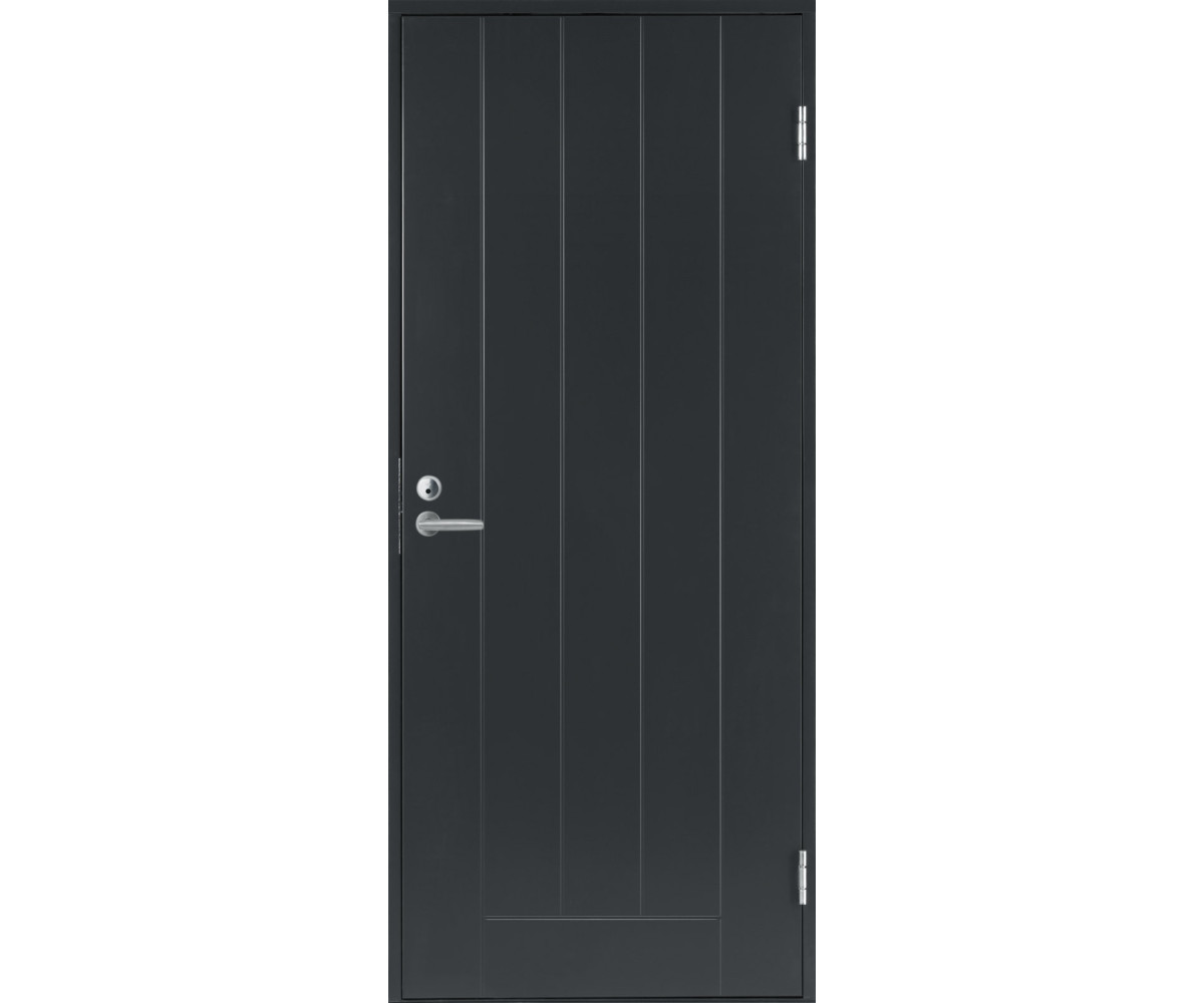 Наружная дверь для частного дома BASIC B0010, тёмно-серая