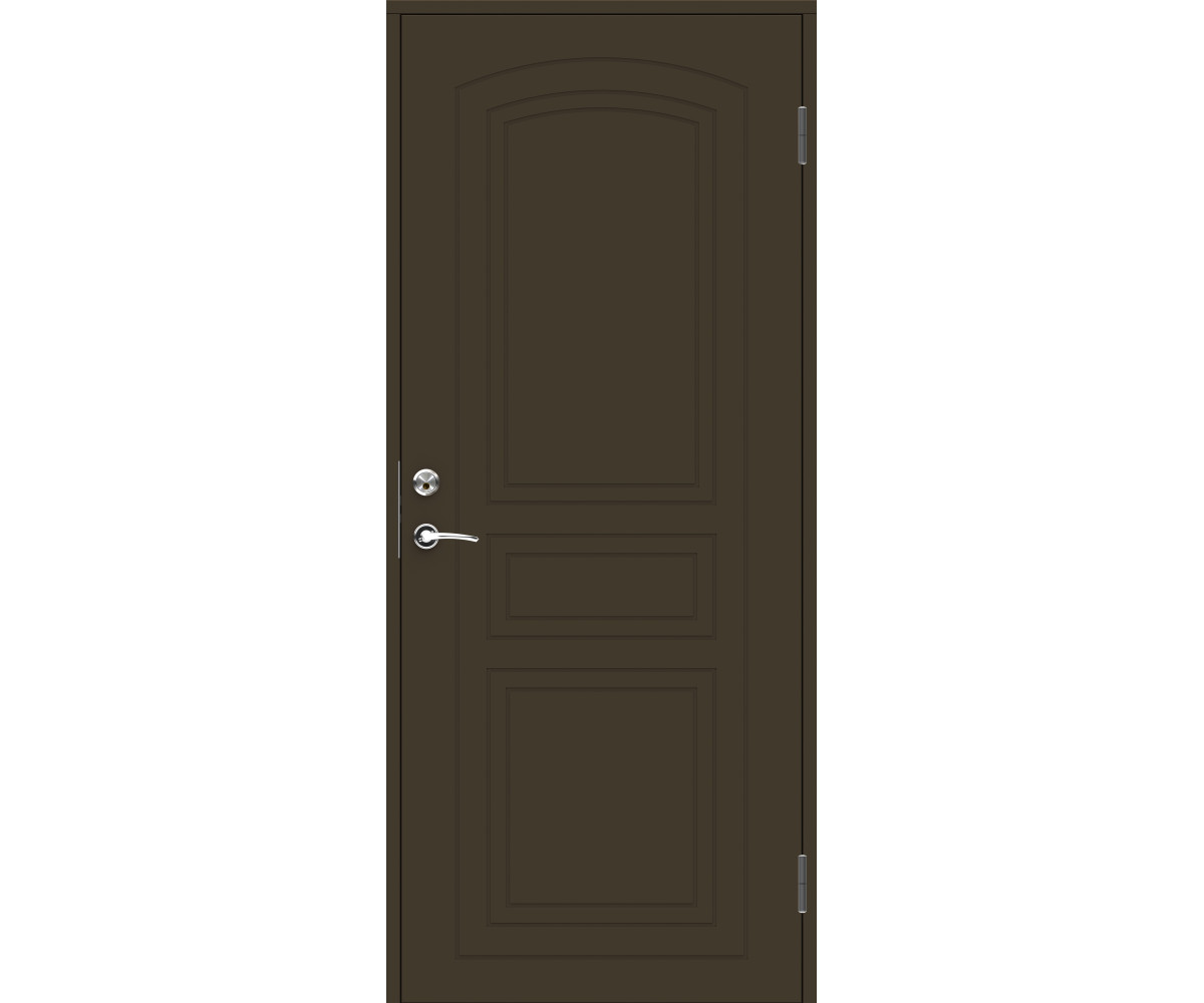 Наружная дверь для частного дома BASIC B0027, коричневая