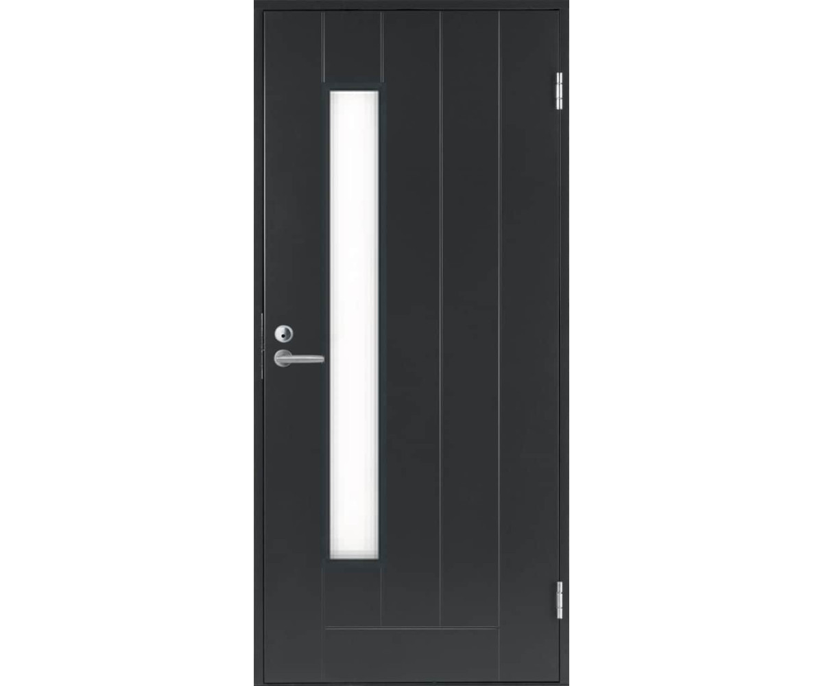 Наружная дверь для частного дома BASIC B034, тёмно-серая